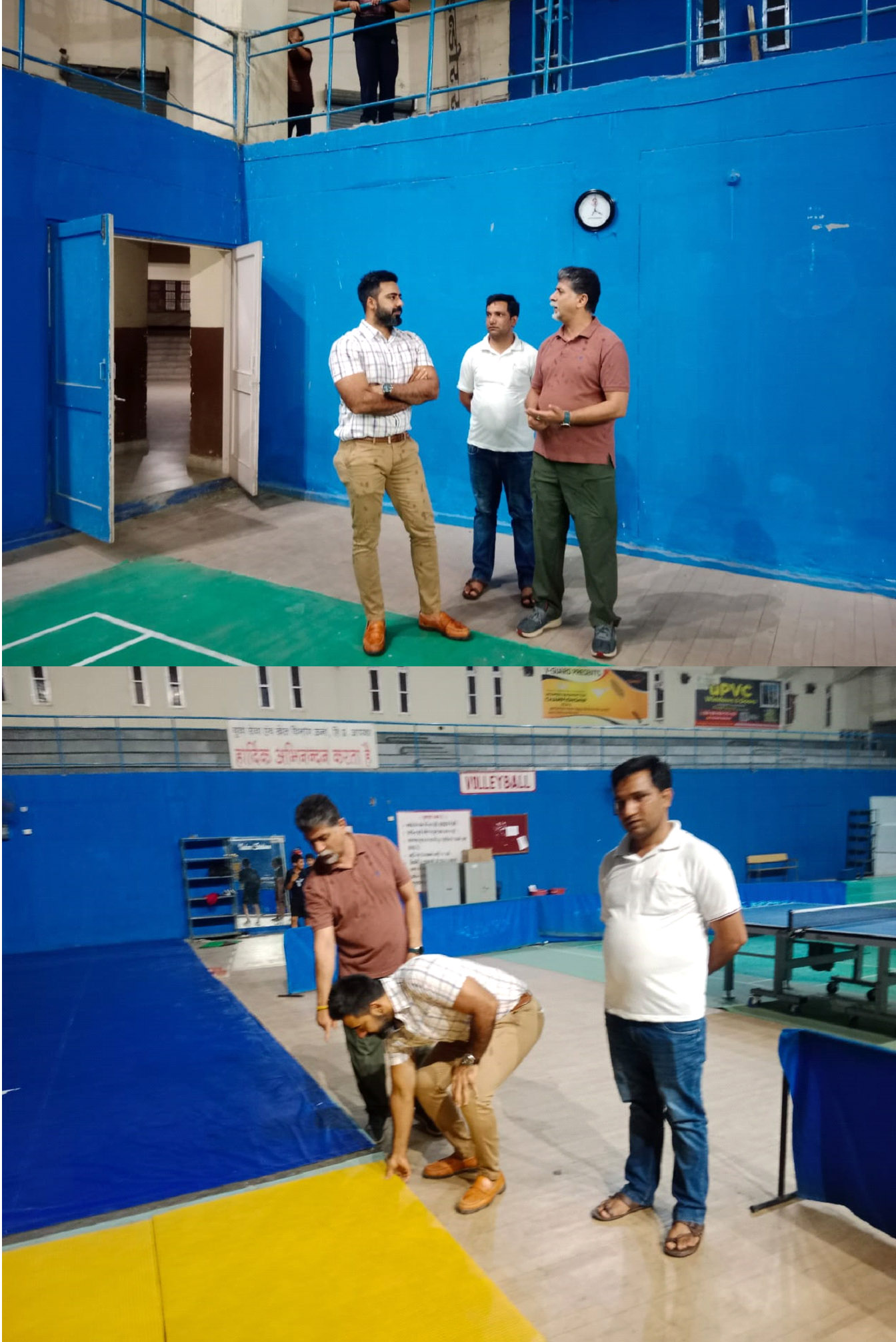 Deputy Commissioner took stock of the development work going on in Indira Gandhi Sports Stadium.